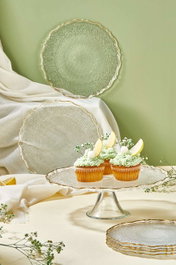 Hermia Goblen Set de Platos de Postre Transparente de 7 Piezas